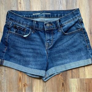 Old Navy Boyfriend Blue Jean Shorts Cuffed Hem Relaxed Fit - Size 2